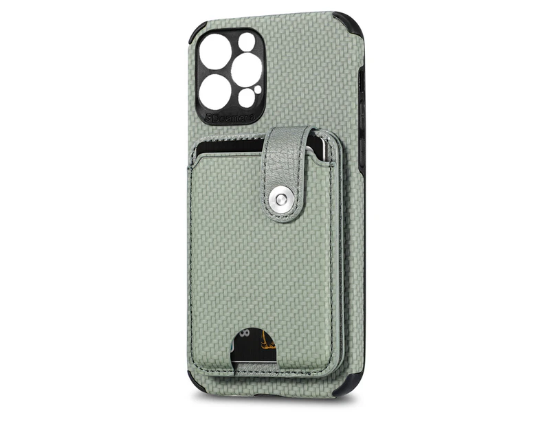 Wallet Case with Card Holder, PU Kickstand Card Slots Case, Compatible with iPhone 14 green