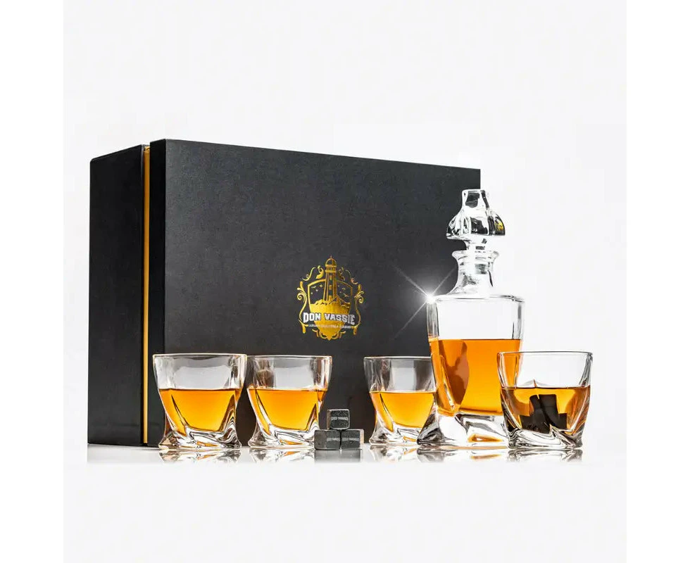 Don Vassie Luxury Whisky Decanter Set with 4 Glasses -TWISTED CITY