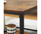 Coffee Living Room Table with Dense Mesh Shelf Rectangle Rustic Brown