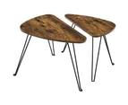 Vasagle Set of 2 Nesting Table Side Accent Table Rustic Brown/Black