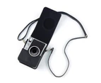 Camera Protective Case Shock-proof Anti-scratch Portable Digital Camera Retro Faux Leather Carrying Pouch for Instax Mini EVO-Black