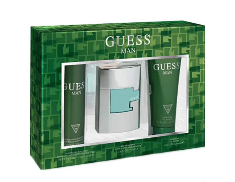 3pc Guess Man Perfume/Shower Gel & Body Spray Mens Fragrance Perfume Set