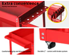 Traderight Tool Cart Trolley Toolbox Workshop Garage Storage Organizer Steel - Red