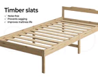 Levede Wooden Bed Frame Single Size Mattress Base Solid Timber Pine Wood Natural - Natural