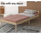 Levede Wooden Bed Frame Single Size Mattress Base Solid Timber Pine Wood Natural - Natural