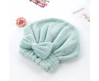 Coral Velvet Quick Dry Hair Hat Super Absorbent Shower Head Wrap Towel Bath Cap - Blue