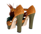 Dolce & Gabbana Caiman Crocodile Leather Crystal Shoes