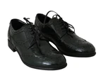 Dolce & Gabbana Green Leather Broque Oxford Wingtip Shoes