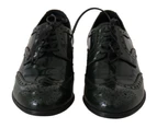 Dolce & Gabbana Green Leather Broque Oxford Wingtip Shoes