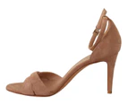 SERGIO LEVANTESI Beige Suede Leather Ankle Strap Pumps Shoes