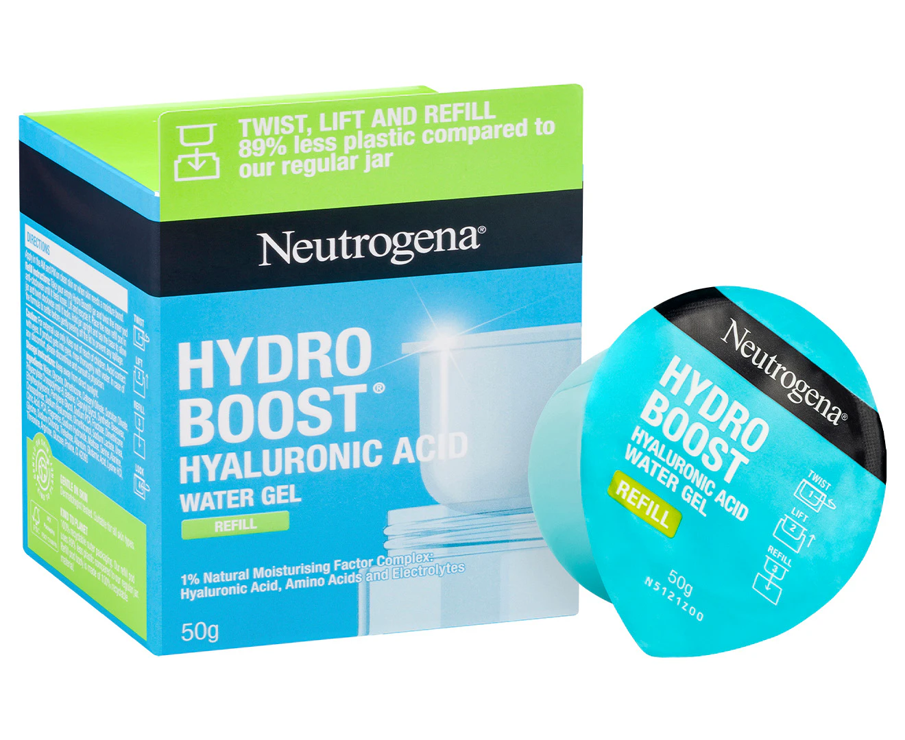 Neutrogena Hydro Boost Hyaluronic Acid Water Gel Hydrating Face Moisturiser Refill 50g