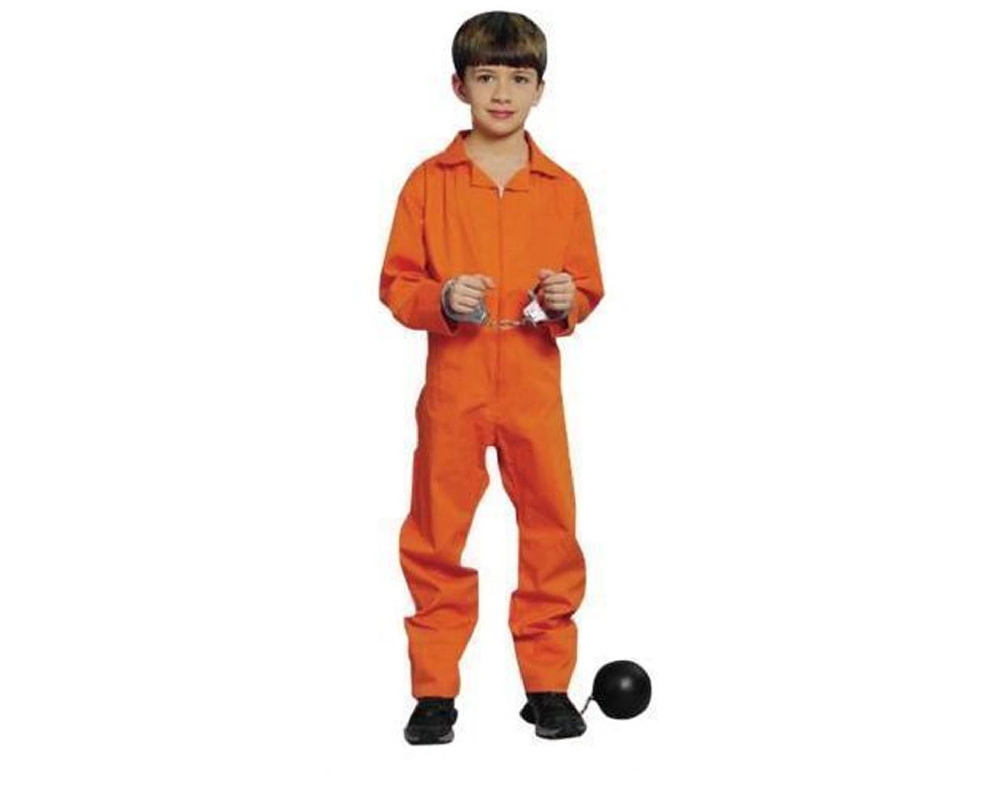 Kids Prisoner Boy Costume Halloween Convict Jail Kids Outfit Childrens - Orange