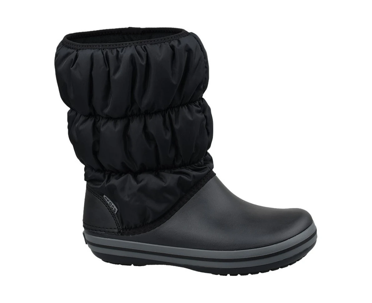 Crocs Women's Ladies Winter Warm Puff Boot Puffer - Black/Charcoal