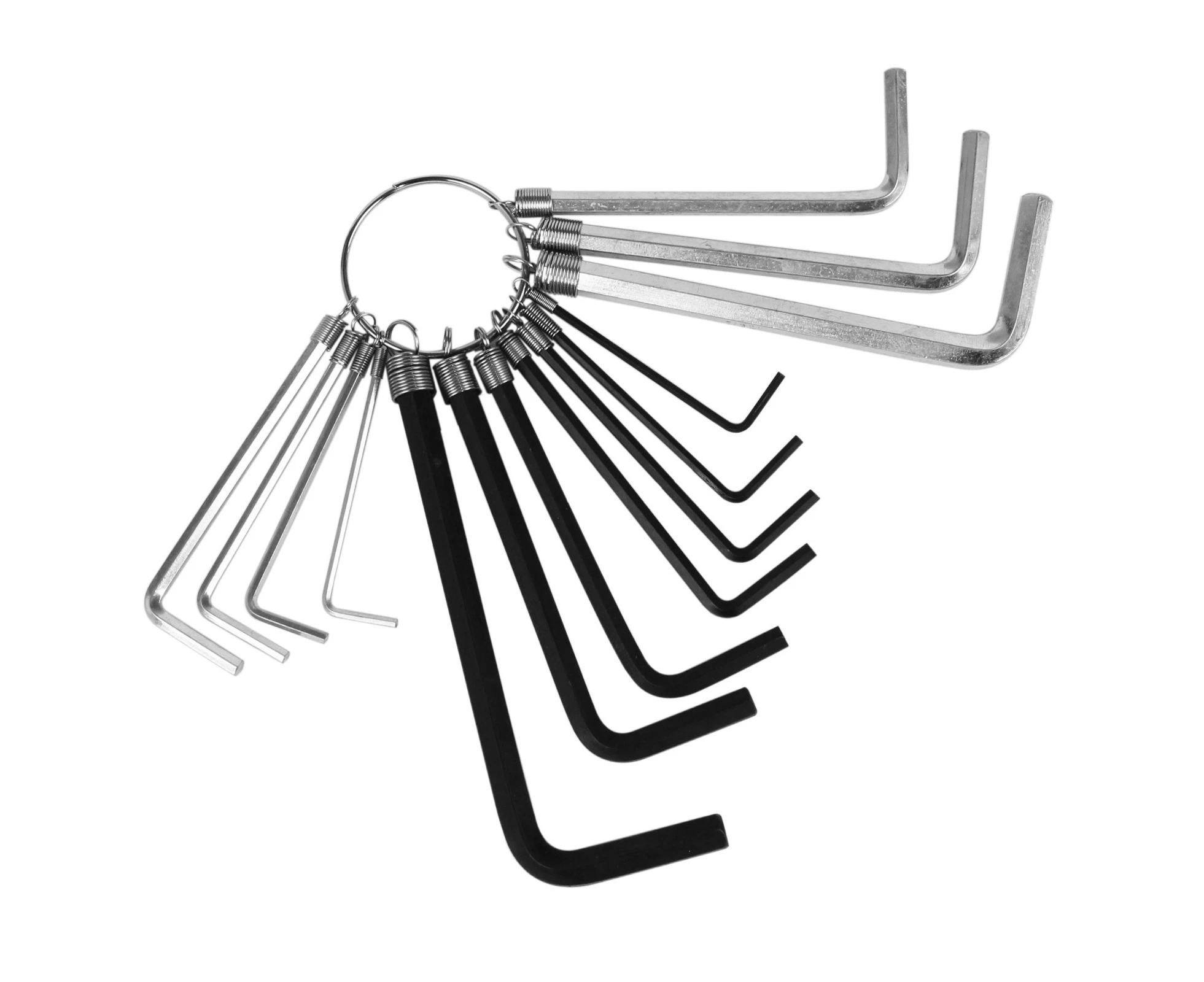 14pcs Hex Key Wrench Set Hexagon End Kit Repair Hand Tools Key Ring