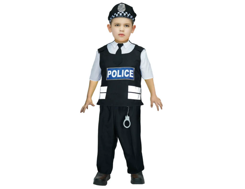 Deluxe Boys Police Costume Book Week Childrens Halloween Fancy Dress Kids