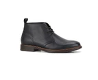 Hush Puppies Men's Harbour Leather Chukka Shoes Ankle Lace-Up Bounce 2.0 - Black