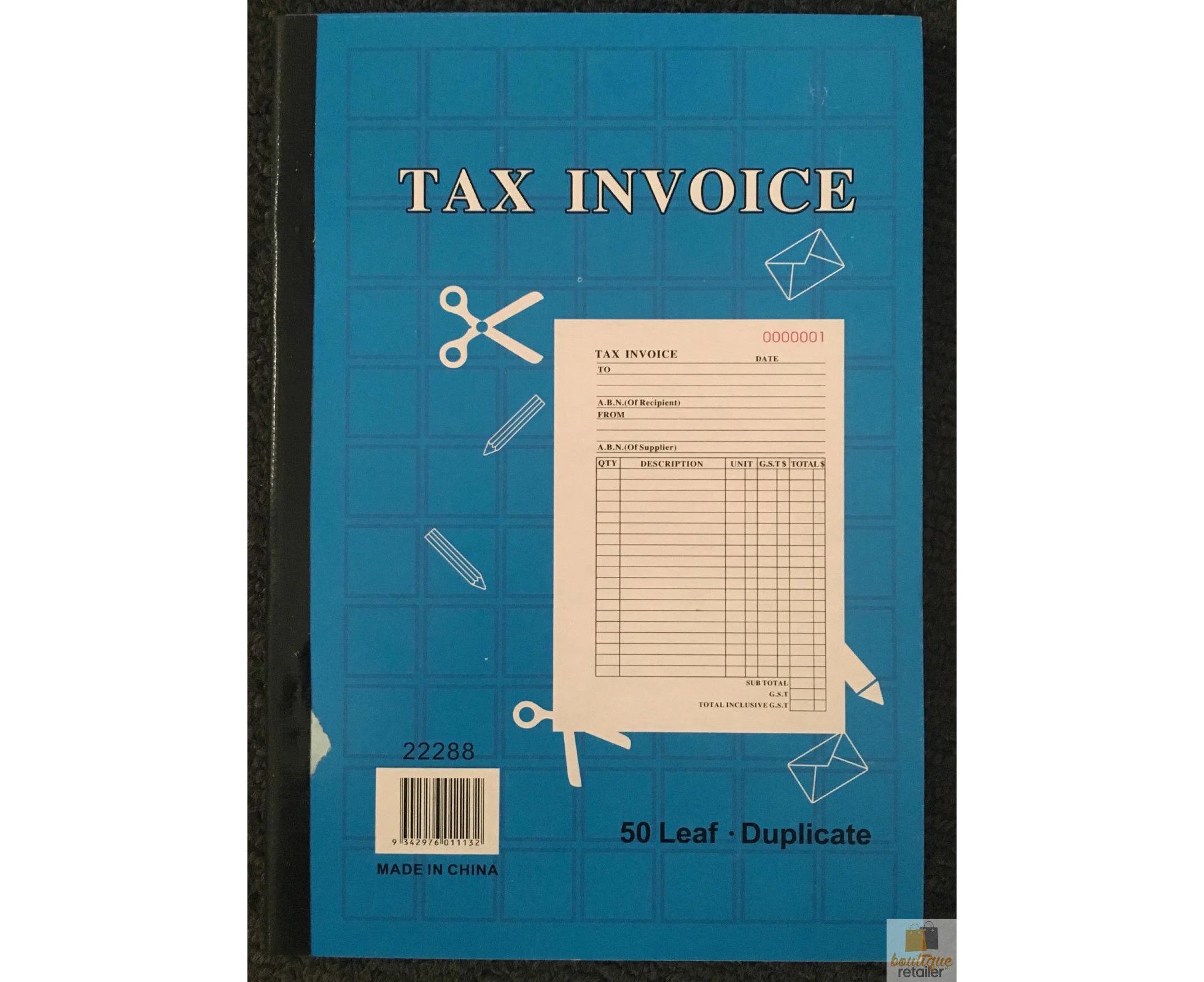 TAX INVOICE BOOK 50 Page Duplicate Statement Carbonless Quote