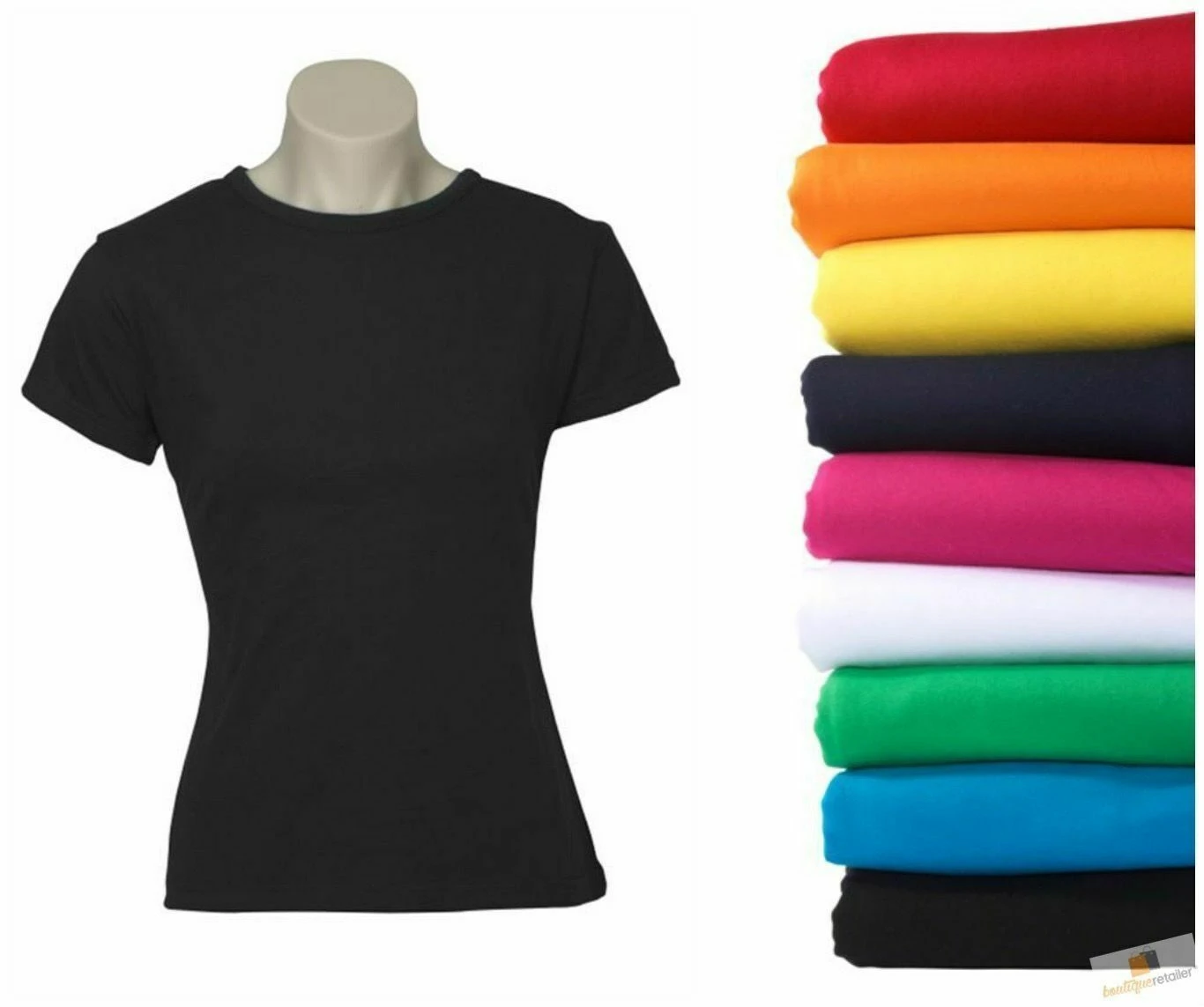 5x Women's Plain Ladies T SHIRT 100% COTTON Basic Tee Casual Top Size 6-24 BULK - Assorted Colour Pack