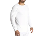 Men's Merino Wool Blend Long Sleeve Thermal Top Underwear Thermals Base Layer - Beige