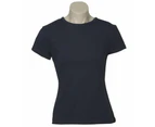 3x Women's Plain Ladies T SHIRT 100% COTTON Basic Tee Casual Top Size 6-24 BULK - Navy Blue