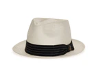 Goorin Brothers Men's Snare Straw Fedora Trilby Hat Panama Summer Beach - Stone