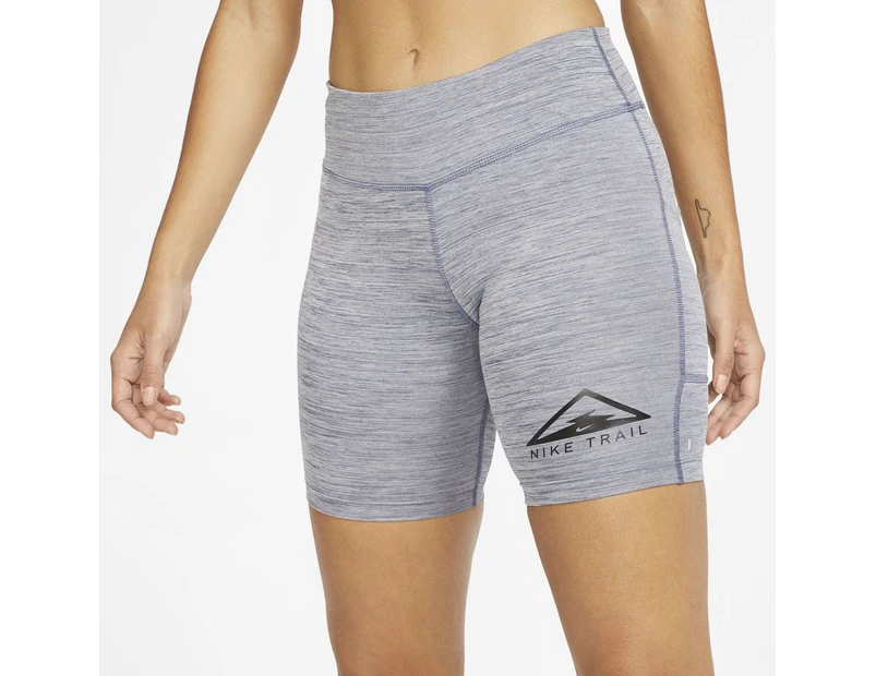 Nike Women's Fast 7' Trail Running Short Tights Gym Yoga Training - Grey