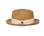 Goorin Brothers Men's Snare Straw Fedora Trilby Hat Panama Summer Beach - Natural