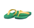 ARCHLINE Flip Flops Orthotic Thongs Arch Support Shoes Medical Footwear - Green/Gold