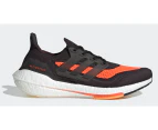 Adidas Mens Ultraboost 21 Running Sneakers Runners Shoes - Black/Orange