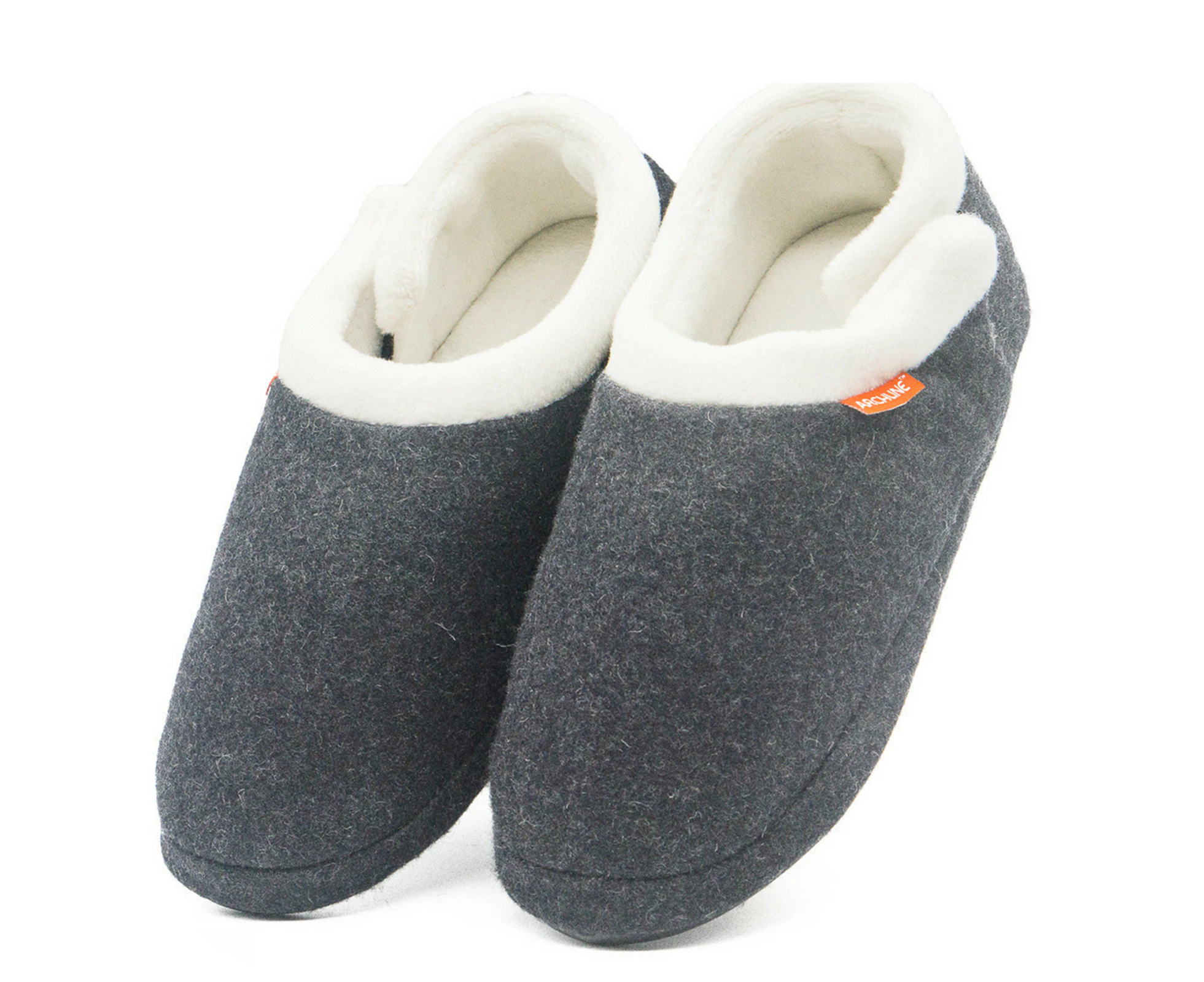 ARCHLINE Orthotic Slippers CLOSED Arch Scuffs Medical Pain Relief Moccasins - Grey Marle