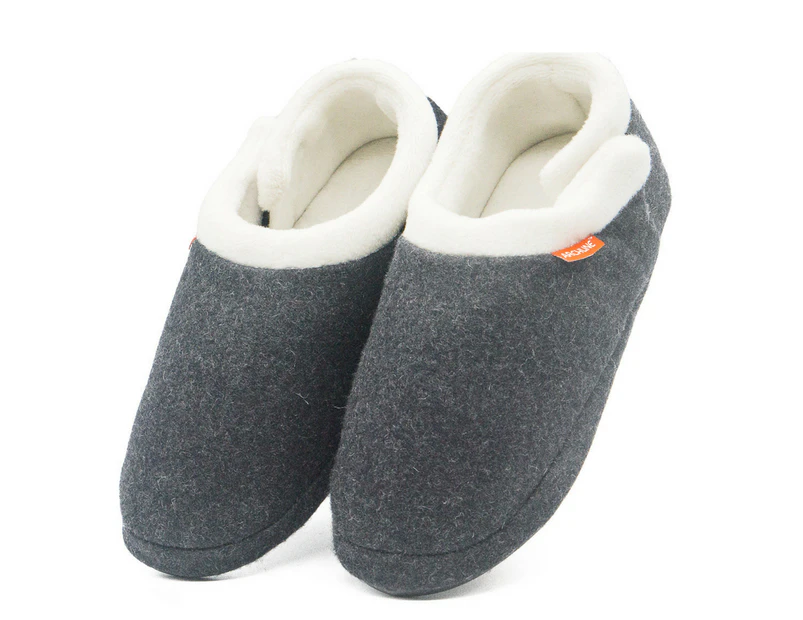 ARCHLINE Orthotic Slippers CLOSED Arch Scuffs Medical Pain Relief Moccasins - Grey Marle