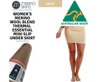 MERINO SKINS Women's Mini Slip Under Skirt Thermal Wool Wool Underwear - Skin