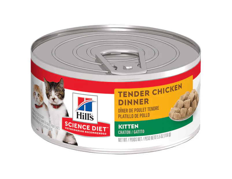 Hills Kitten Wet Cat Food Tender Chicken Dinner 24 x 156g