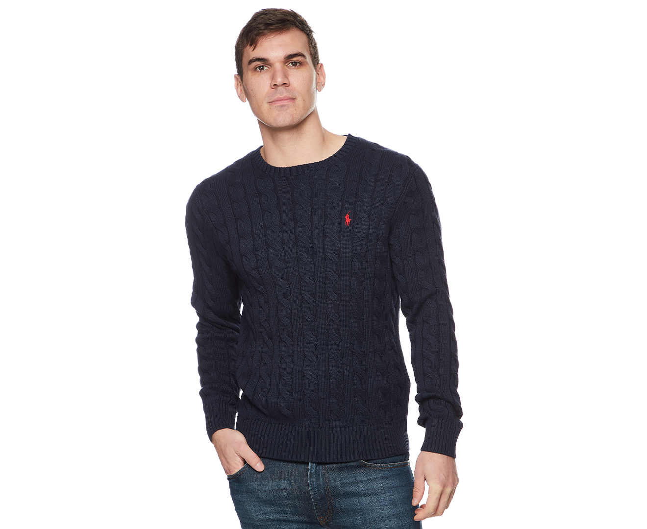 Polo Ralph Lauren Men's Driver Long Sleeve Sweater - Navy | Catch.com.au