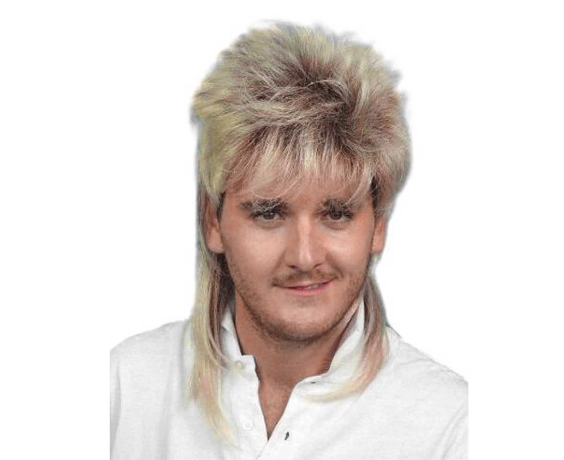 80s Bleached Blonde Mullet Wig