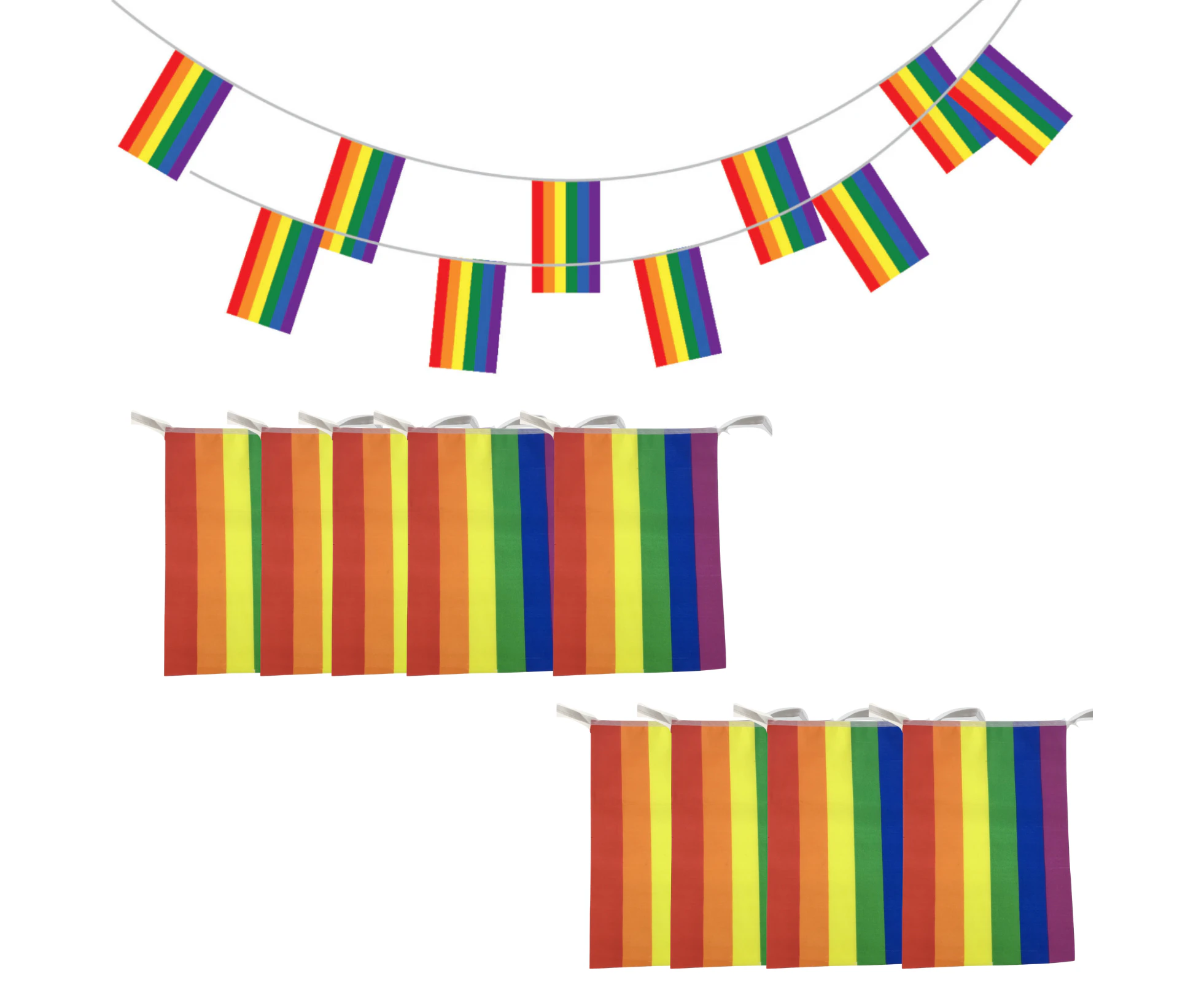 10x 3.6m RAINBOW BUNTING FLAG Party Banner Stall Flags Decor Gay Pride LGBT BULK