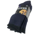 3 Pairs MERINO WOOL SOCKS Mens Heavy Duty Premium Thick Work Socks Cushion - Navy Blue