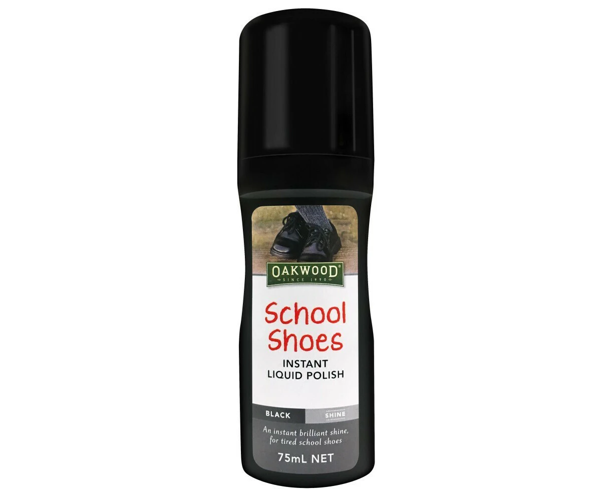 Oakwood 75ml School Shoes Instant Liquid Polish - Black Shine