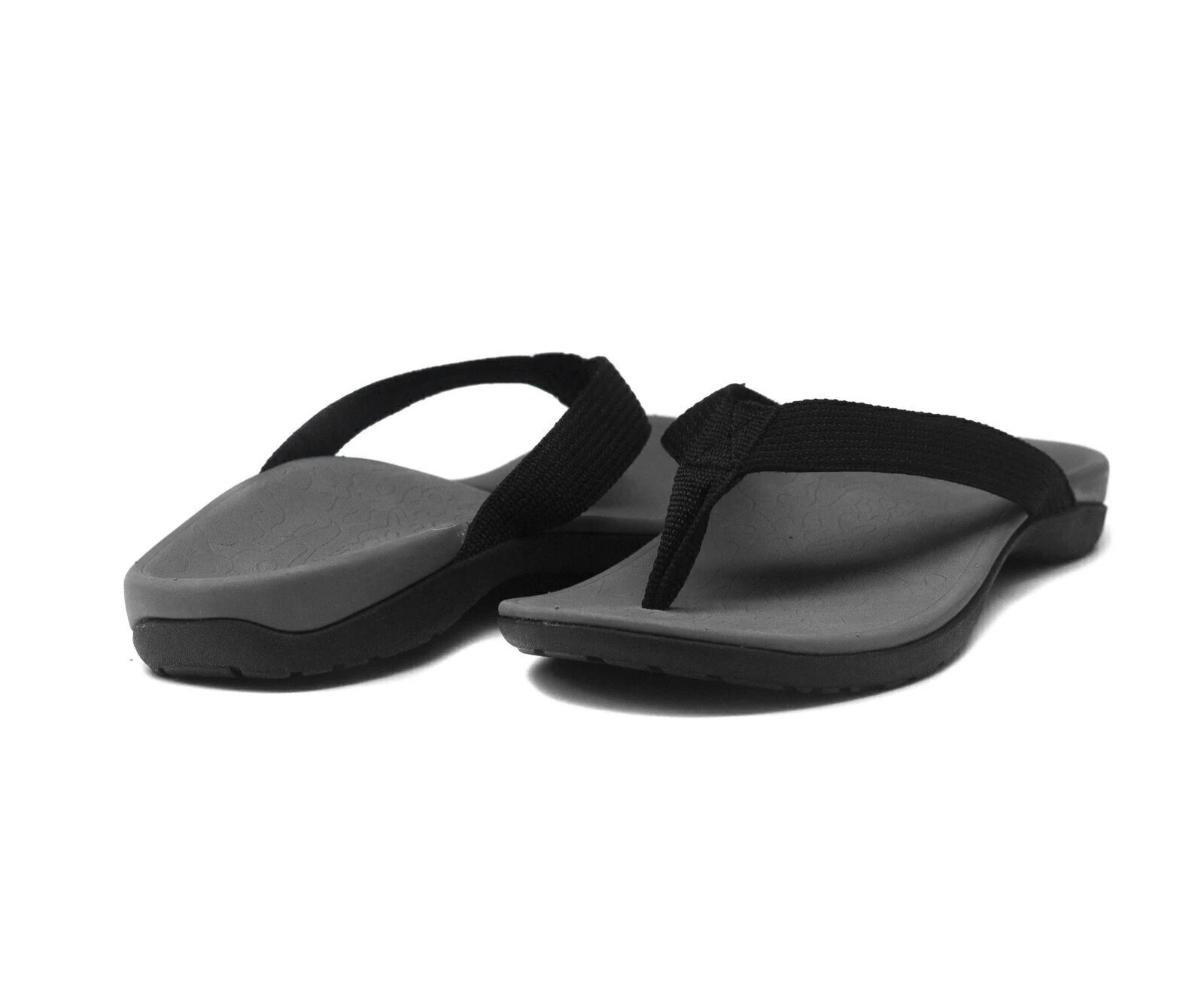 AXIGN Premium Orthotic Arch Support Flip Flops Sandal Thongs Archline - Grey/Black