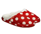 ARCHLINE Orthotic Slippers Slip On Scuffs Medical Pain Relief Moccasins - Red Polka Dot