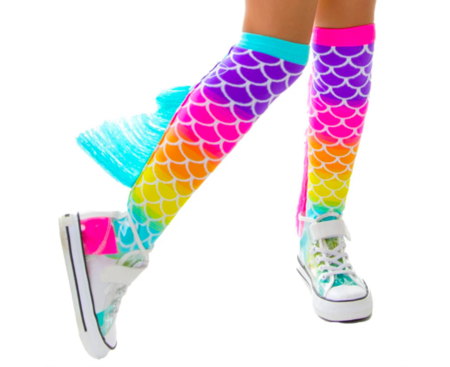 MERMAID Toddler Girl s Long Knee High Socks - Age 3-5 Unisex - Multicolour