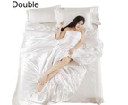 Oraway 3/4Pcs Satin Soft Quilt Duvet Cover Pillowcases Bed Sheet Bedclothes Bedding Set - Queen Aqua Blue