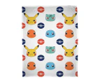 Pokemon Fleece Badge Blanket (White/Multicoloured) - AG2195