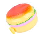 Lunch Box，Small Creative Hamburger Lunch Box,Double Plastic Hamburger Bento Lunch Box,Food Container Storage With Fork Insulation