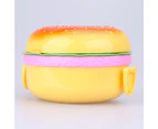 Lunch Box，Small Creative Hamburger Lunch Box,Double Plastic Hamburger Bento Lunch Box,Food Container Storage With Fork Insulation