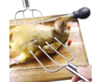 Roast Chicken Fork，2Pcs Stainless Steel Wire Tube Handle Roast Chicken Fork,Thanksgiving Turkey Lifter Serving Set, Roaster
