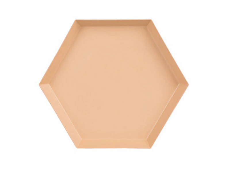 Polygonal Desktop Storage Tray Geometric Rhombus Metal Hexagonal Compote - Apricot