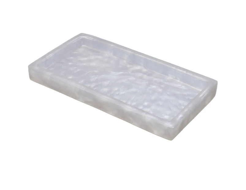 Marbled resin tray high-end hotel storage tray - White