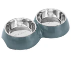 Paws & Claws 400mL Double Pet Bowl - Grey
