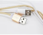 1/2/3M Micro USB Data Sync Fast Charger Charging Cable Cord for Samsung Android-Silver-1 Meter